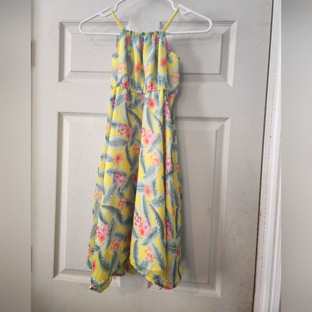 Girls yellow floral dress